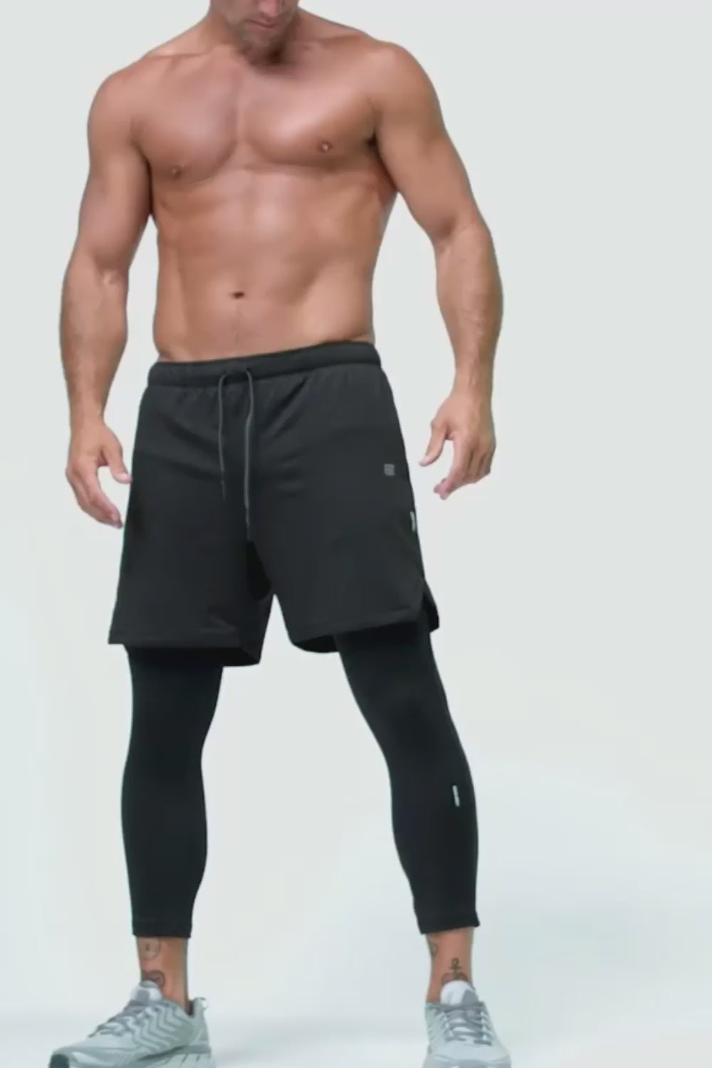 Men Sport Pants With Pockets 2-in-1 Liner Leggings Athletic Shorts Workout  Sportwear