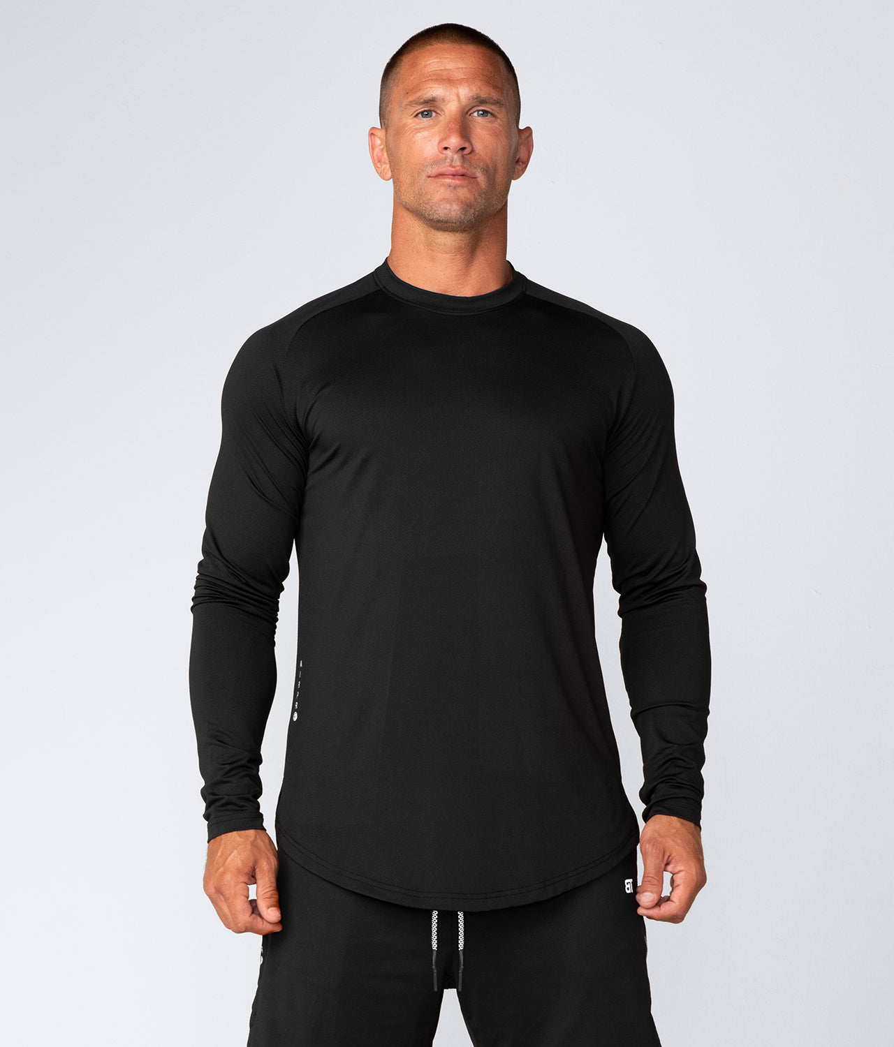 Born Tough Air Pro™ Long Sleeve Fitted Tee Black Gym Workout Shirt For Men