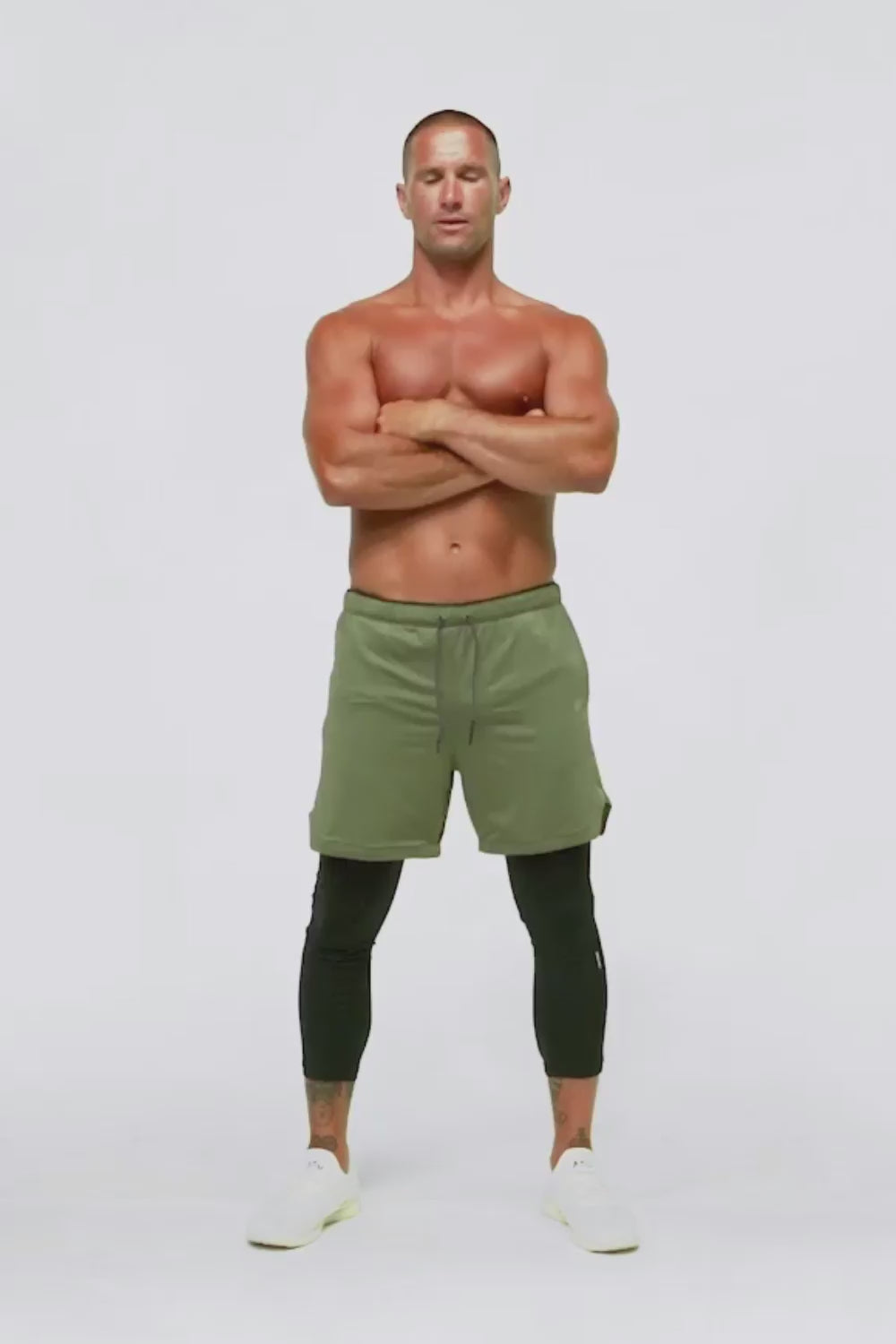 Born Tough Air Pro™ Men's 2 in 1 Military Green Gym Workout Shorts With  Legging Liner