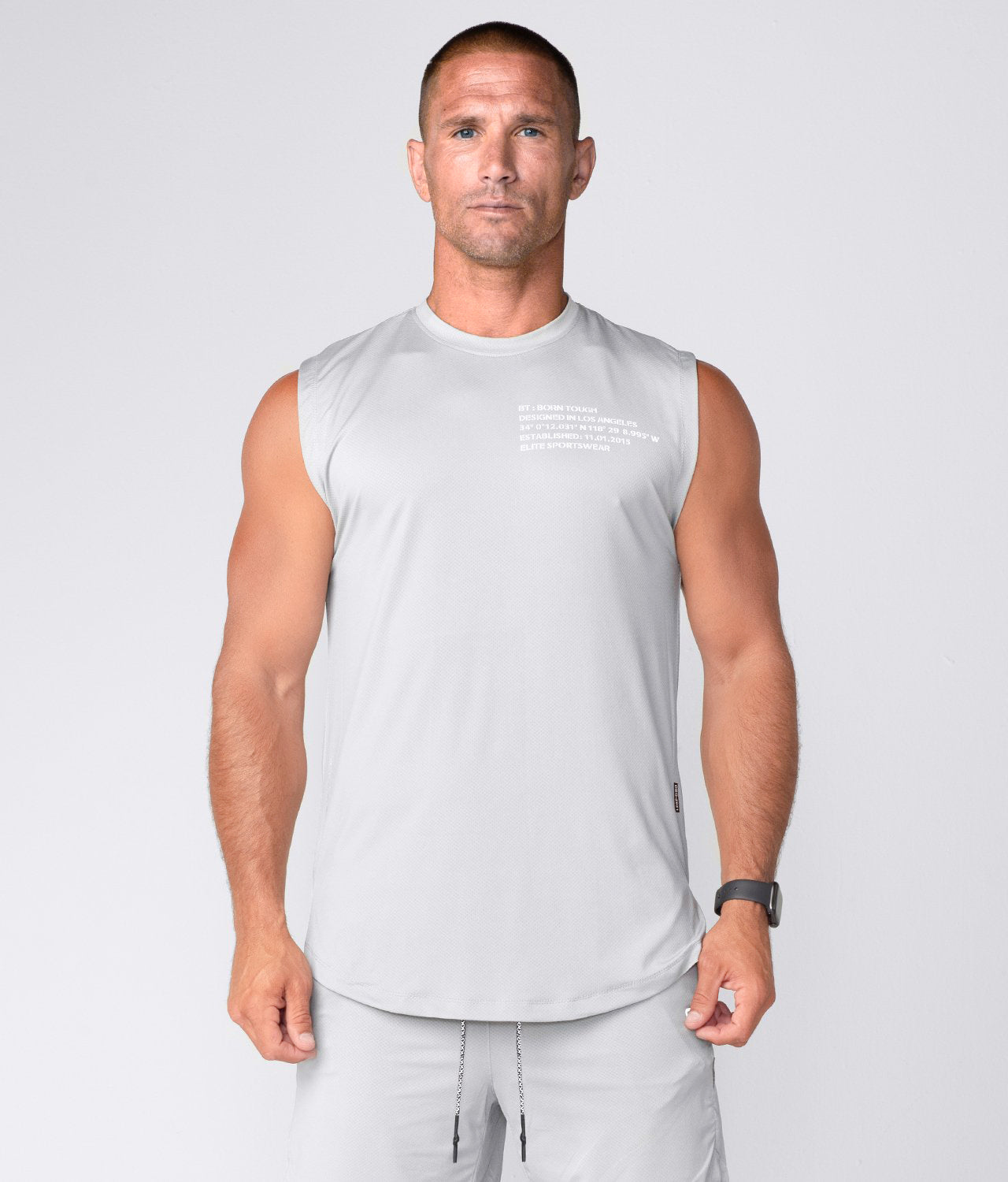 Born Tough Mens Sleeveless Oversized Gym Workout Shirt, Athletic Cutoff  Design Bodybuilding, Running Sleeveless Top for Men